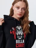 Hanorac oversized La casa de papel - negru - CROPP - small1