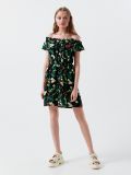 Sukienka hiszpanka w kwiaty - zielony - CROPP - small1