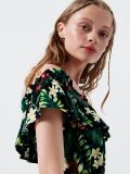 Sukienka hiszpanka w kwiaty - zielony - CROPP - small2
