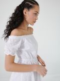 Schulterfreies Kleid - Weiß - CROPP - small2