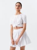 Ażurowa spódnica z falbanką - biały - CROPP - small1