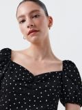 Bluzka z bufiastymi rękawami - czarny - CROPP - small1