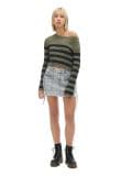 Pulover în dungi - verde-prăfuit - CROPP - small3