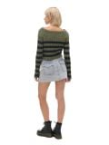 Pulover în dungi - verde-prăfuit - CROPP - small4