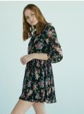 Sukienka w kwiaty - czarny - CROPP - small1