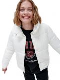 Krótka kurtka puffer - kremowy - CROPP - small1