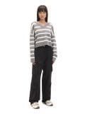 Szary sweter w białe paski - szary - CROPP - small3
