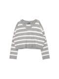 Szary sweter w białe paski - szary - CROPP - small2