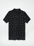 Koszulka polo z nadrukiem - czarny - CROPP - small1