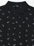 Koszulka polo z nadrukiem - czarny - CROPP - small2