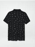 Koszulka polo z nadrukiem - czarny - CROPP - small3