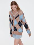 Kardigan w romby - brązowy - CROPP - small2