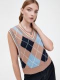 Kamizelka w romby - brązowy - CROPP - small1