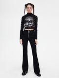 Jeansy flare z ozdobnym suwakiem - czarny - CROPP - small1
