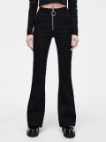 Jeansy flare z ozdobnym suwakiem - czarny - CROPP - small2