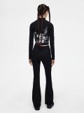 Jeansy flare z ozdobnym suwakiem - czarny - CROPP - small3