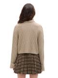 Jesienny sweter oversize z golfem - beżowy - CROPP - small4