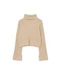 Jesienny sweter oversize z golfem - beżowy - CROPP - small2
