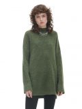 Ciemnozielony sweter oversize z wełną - zielony - CROPP - small1