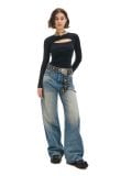 Czarny sweter z wycięciem z przodu - czarny - CROPP - small3