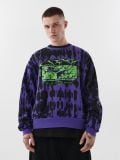 Bluza oversize z nadrukiem - fioletowy - CROPP - small1