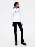 Felpa bianca con cappuccio e stampa - Bianco - CROPP - small1