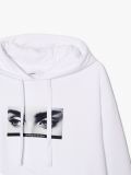 Felpa bianca con cappuccio e stampa - Bianco - CROPP - small5