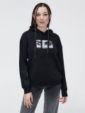 Czarna bluza z kapturem i nadrukiem - czarny - CROPP - small5
