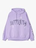Fioletowa bluza z kapturem oversize - fioletowy - CROPP - small4