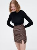 Spódniczka mini w kratkę - brązowy - CROPP - small2