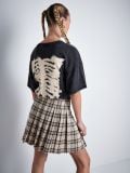 Plisowana spódnica w kratę - beżowy - CROPP - small3