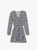 Czarna sukienka w kwiaty z paskiem - czarny - CROPP - small4