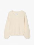Sweter z dekoltem w serek - kremowy - CROPP - small5