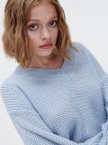 Sweter z dekoltem w serek - błękitny - CROPP - small2