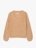 Sweter z dekoltem w serek - beżowy - CROPP - small4