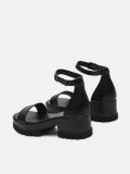 Sandály na širokém podpatku - černý - CROPP - small4