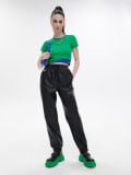 Czarne joggery z imitacji skóry - czarny - CROPP - small2