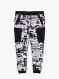 Biało-czarne joggery slim z nadrukiem - biały - CROPP - small4