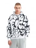 Czarno-biała bluza z kapturem - biały - CROPP - small1