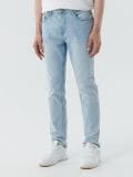 Jeansy slim z efektem sprania - niebieski - CROPP - small1