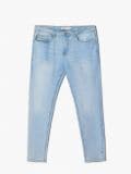 Jeansy slim z efektem sprania - niebieski - CROPP - small4