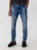 Jeansy slim z paskiem - niebieski - CROPP - small1