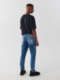 Jeansy slim z paskiem - niebieski - CROPP - small3