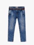 Jeansy slim z paskiem - niebieski - CROPP - small4