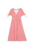 Czerwona sukienka w kwiaty - czerwony - CROPP - small1