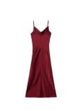 Satynowa bordowa sukienka midi - kasztanowy - CROPP - small4