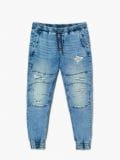 Jeansowe joggery z postrzępieniami - niebieski - CROPP - small1
