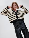 Kardigan w paski - czarny - CROPP - small1