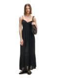 Czarna wiskozowa sukienka maxi w kwiaty - czarny - CROPP - small1