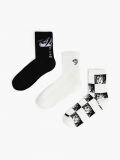 Confezione da 3 paia di calze corte con motivo manga - Nero - CROPP - small1